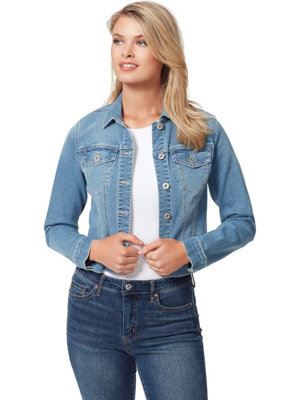 Feminine Fit Crop Jean Jacket for Women | Classic Style, Versatile & Trendy